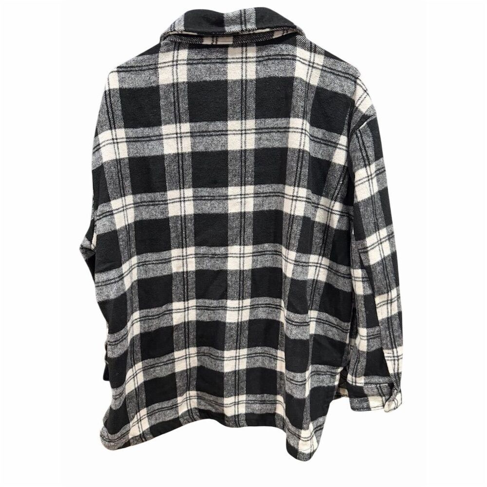 Member's Mark Women's Plaid Shacket Black & White Size L Button-Up - Picture 4 of 6